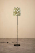 Midnight Slim Floor Lamp with Tamara Taper Lampshade (Neutral And Olive)