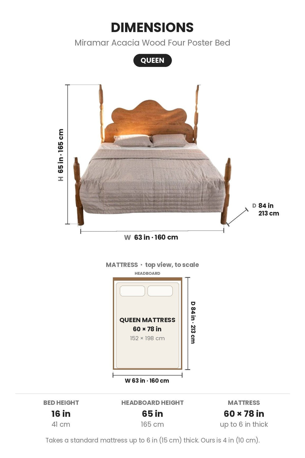 BEDS Miramar Acacia Wood Bed