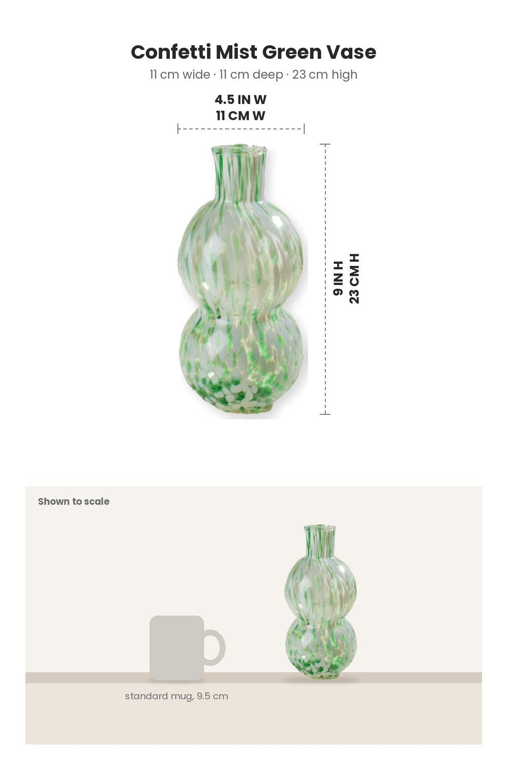 FLOWER VASES Confetti Mist Green Vase