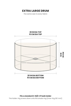 LAMPSHADES Cambaya Extra Large Drum Lampshade (Misty Grey)
