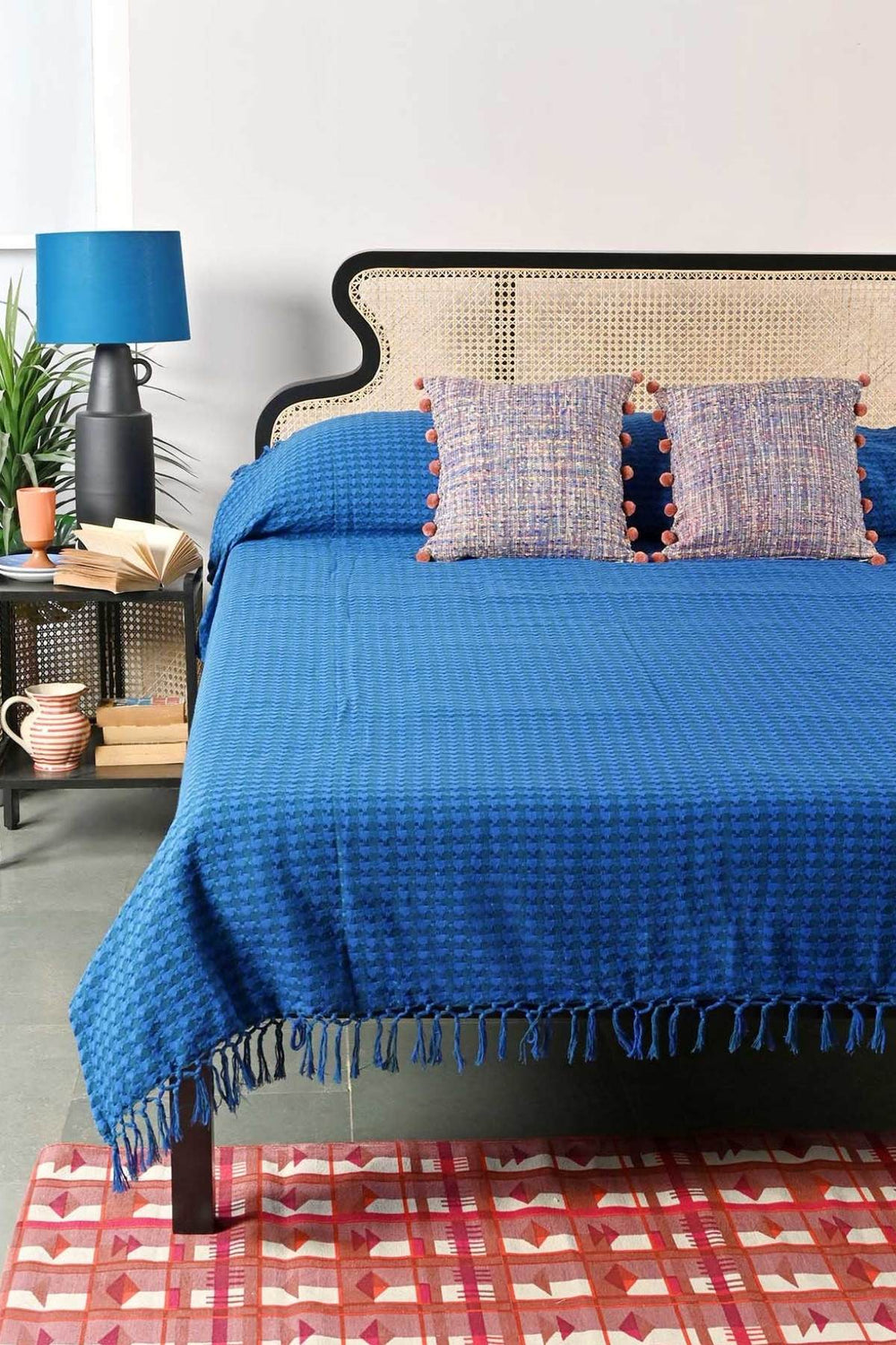 BEDS Mod Teak Wood And Wicker Bed