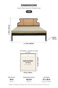 BEDS Mod Teak Wood And Wicker Bed
