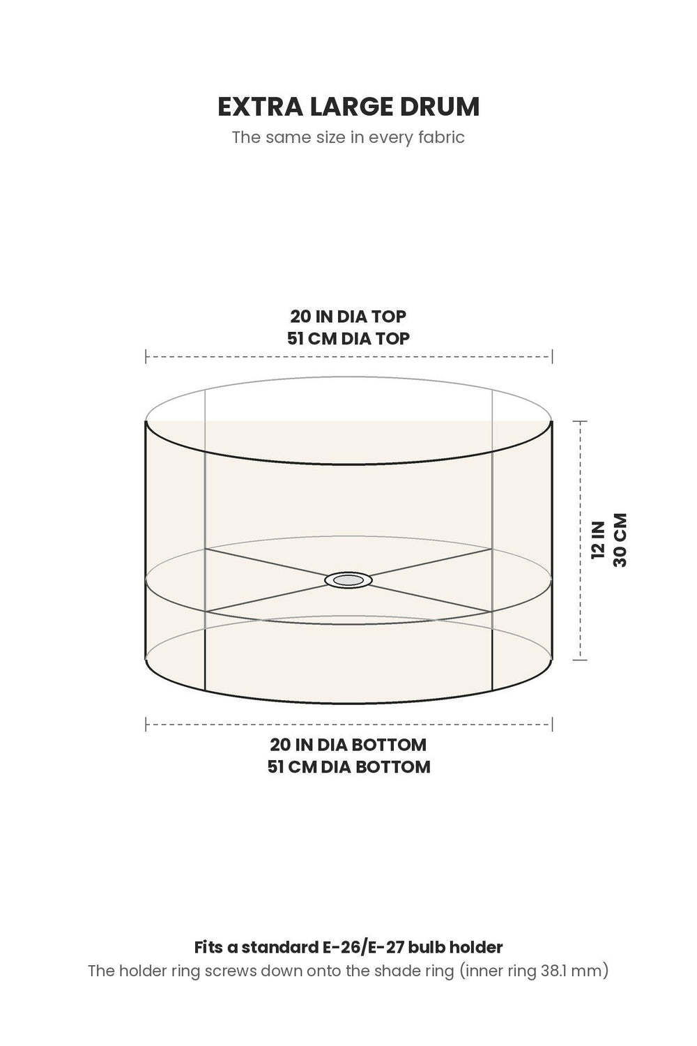 LAMPSHADES Solid Fabric Extra Large Drum Lampshade (Mustard)