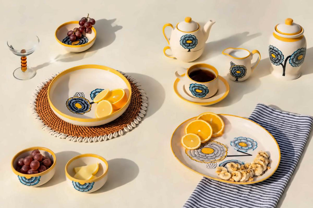 BOWLS Tulukka Mustard Yellow Katori (Set Of 2)