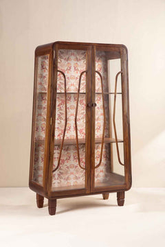CABINETS Mystery Teak Wood And Glass Cabinet