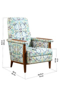 Upholstered Bundle Nabu Accent Chair in Gypsy Rose Blue Fabric
