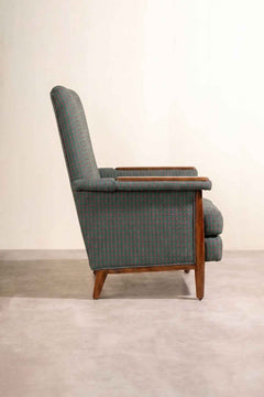 Upholstered Bundle Nabu Accent Chair in Code Shadow Plum Green Fabric