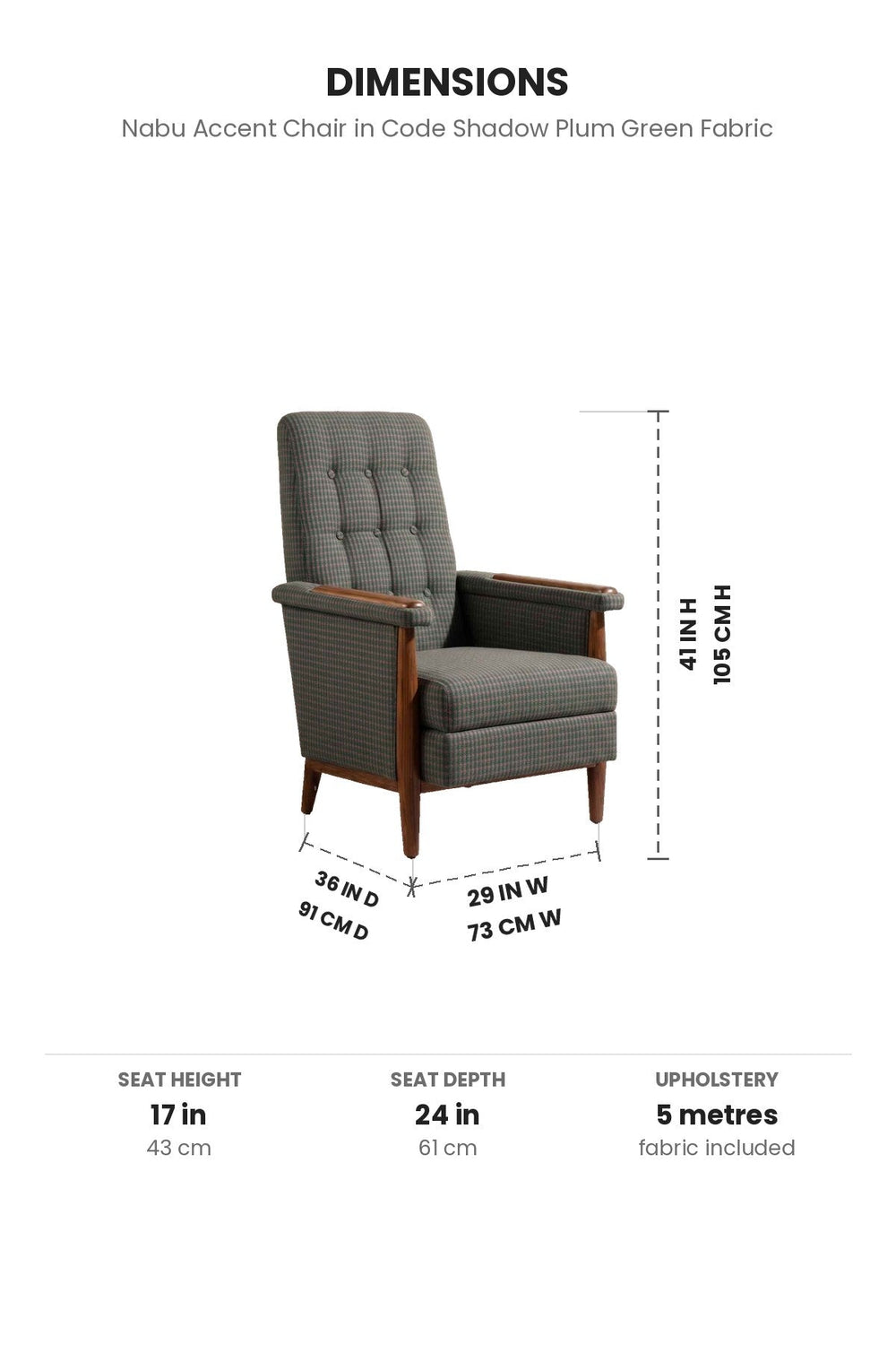 Upholstered Bundle Nabu Accent Chair in Code Shadow Plum Green Fabric