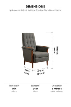 Upholstered Bundle Nabu Accent Chair in Code Shadow Plum Green Fabric