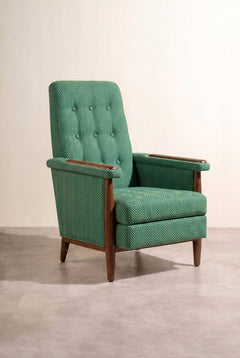 Upholstered Bundle Nabu Accent Chair in Herringbone Astral Green Fabric