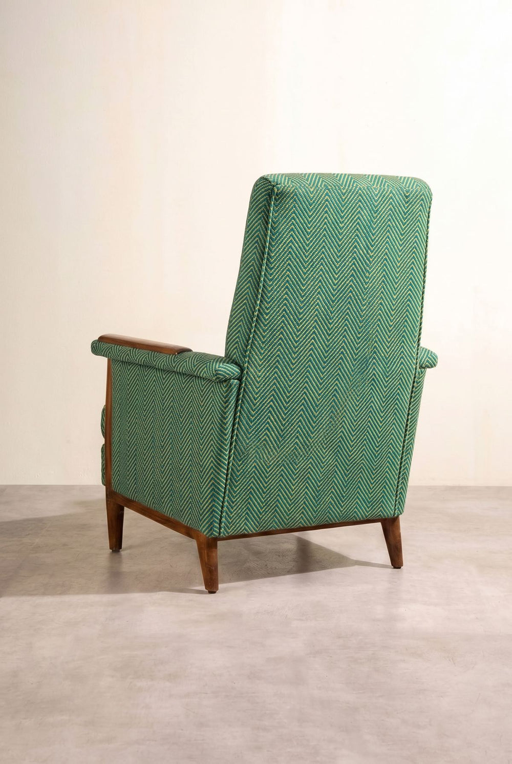 Upholstered Bundle Nabu Accent Chair in Herringbone Astral Green Fabric