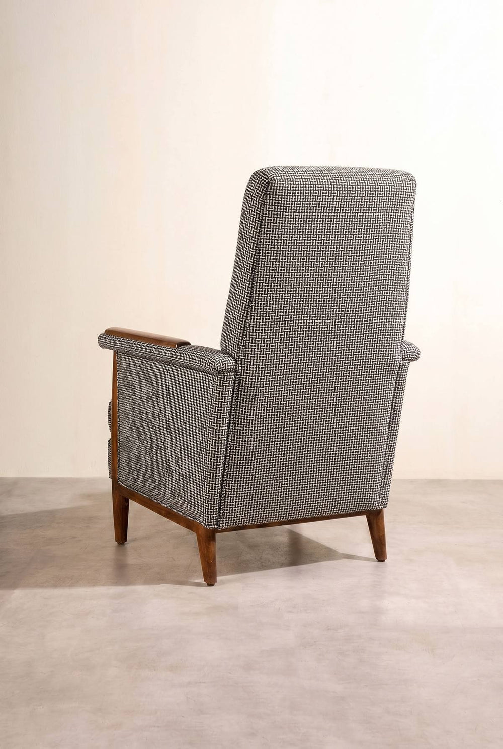 Upholstered Bundle Nabu Accent Chair in Nilgiri Black and White Fabric