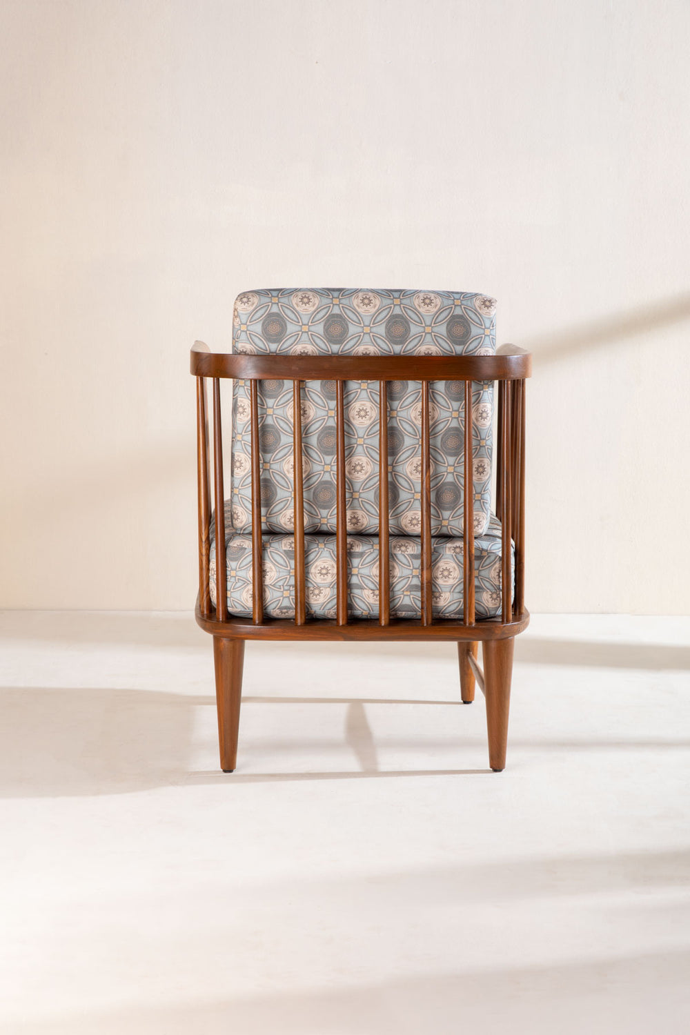 Upholstered Bundle Nara Accent Chair in Maya Circle Tile Celadon Green Fabric