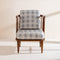 Nara Accent Chair in Maya Circle Tile Smoke Blue Fabric