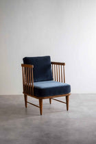 Nara Accent Chair in Indigo Velvet Fabric