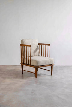 Nara Accent Chair in Raffia Ecru Fabric