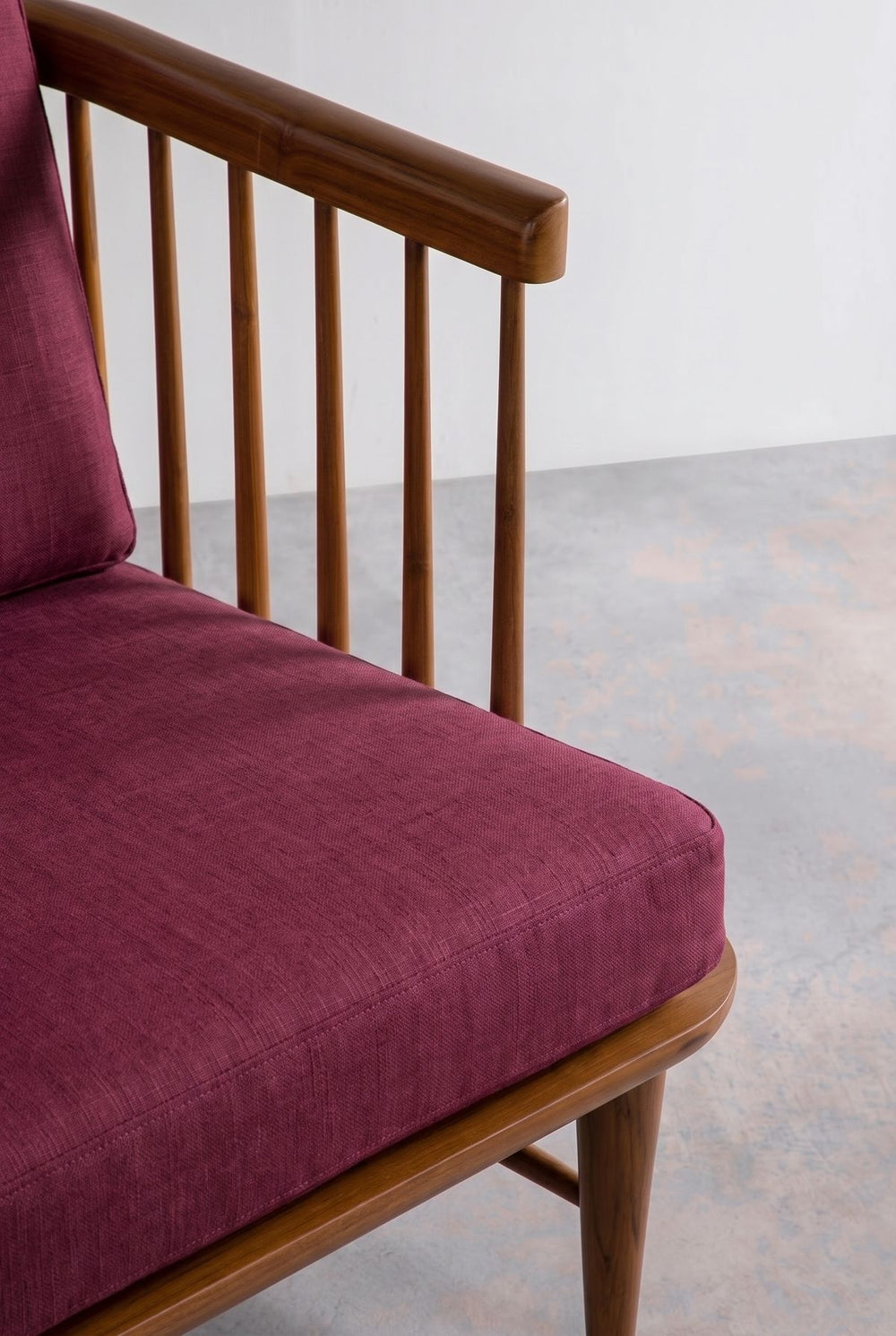 Nara Accent Chair in Raffia Plum Red Fabric