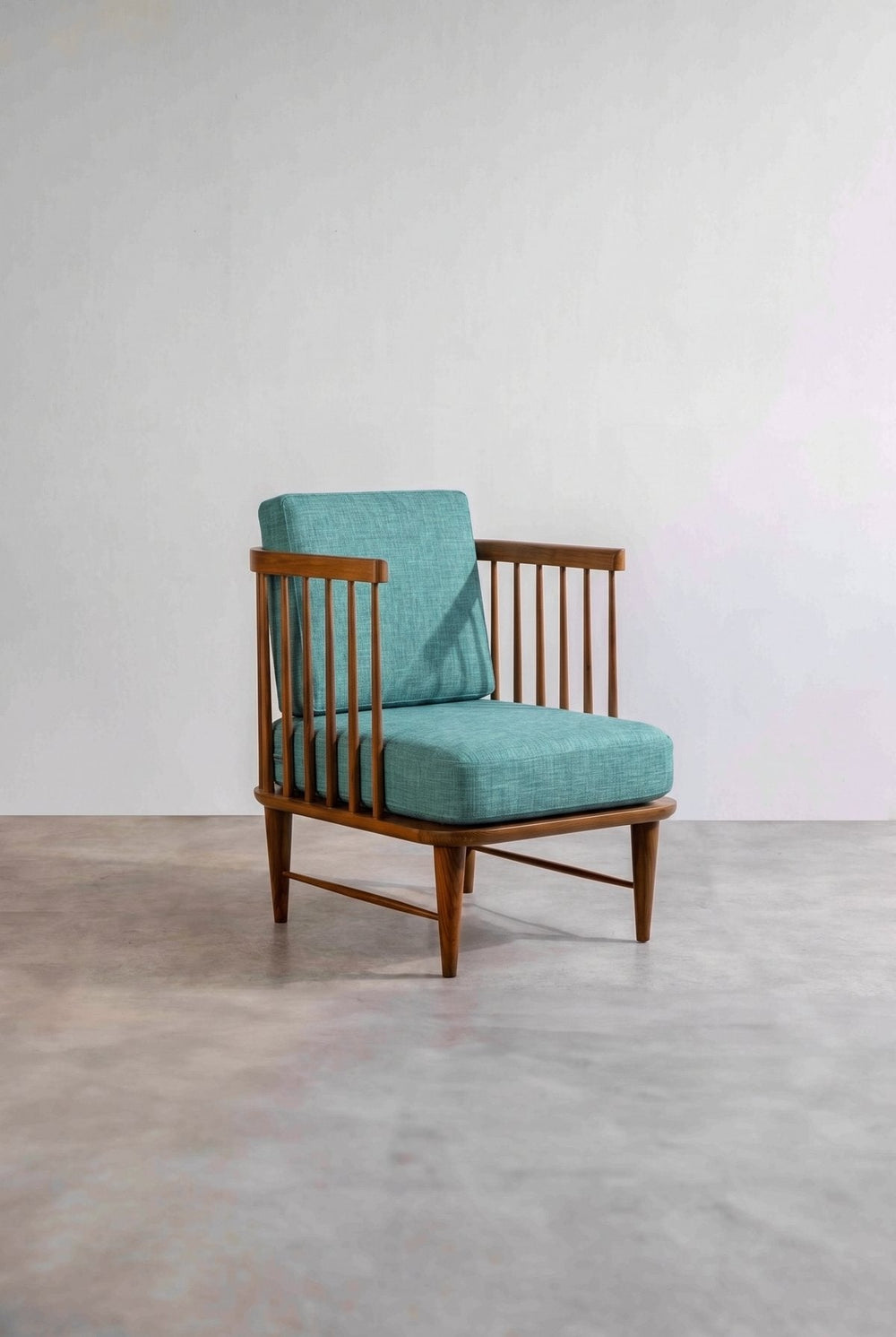 Nara Accent Chair in Raffia Turquoise Fabric