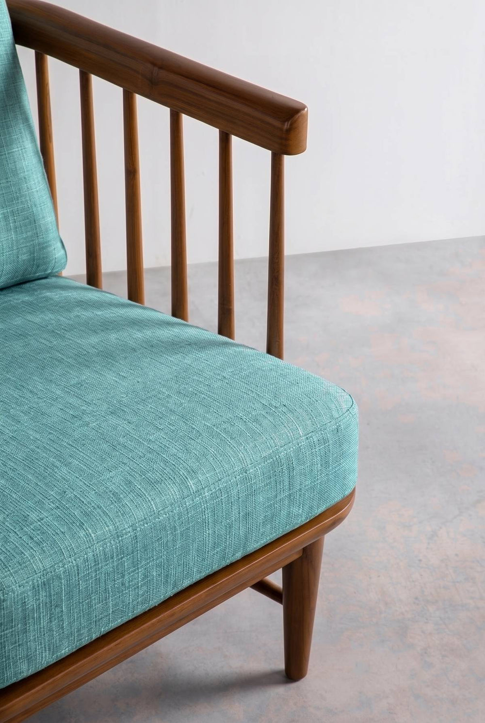 Nara Accent Chair in Raffia Turquoise Fabric