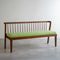 Nara Bench in Raffia Citron Green Fabric