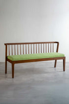 Nara Bench in Raffia Citron Green Fabric