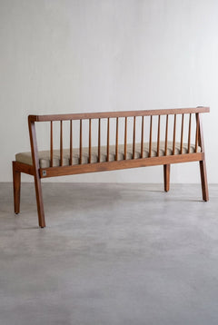 Upholstered Bundle Nara Bench in Cornstalk Fabric