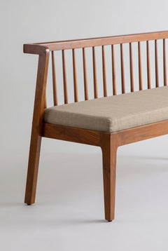 Upholstered Bundle Nara Bench in Cornstalk Fabric