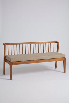 Upholstered Bundle Nara Bench in Cornstalk Fabric