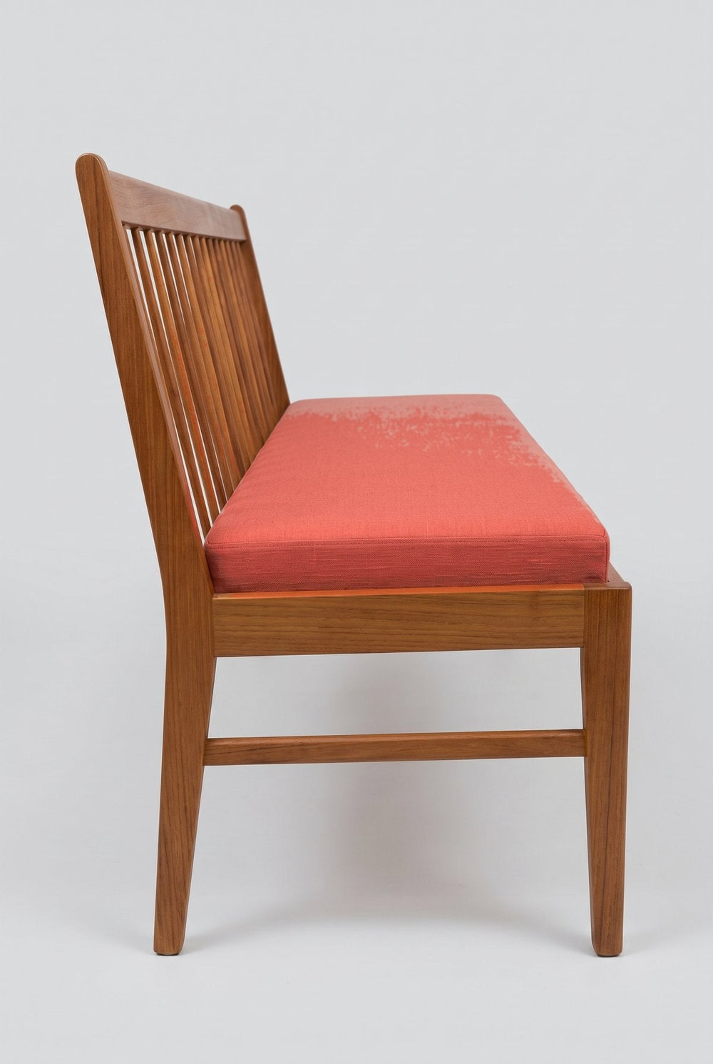 Upholstered Bundle Nara Bench in Raffia Red Pepper Fabric