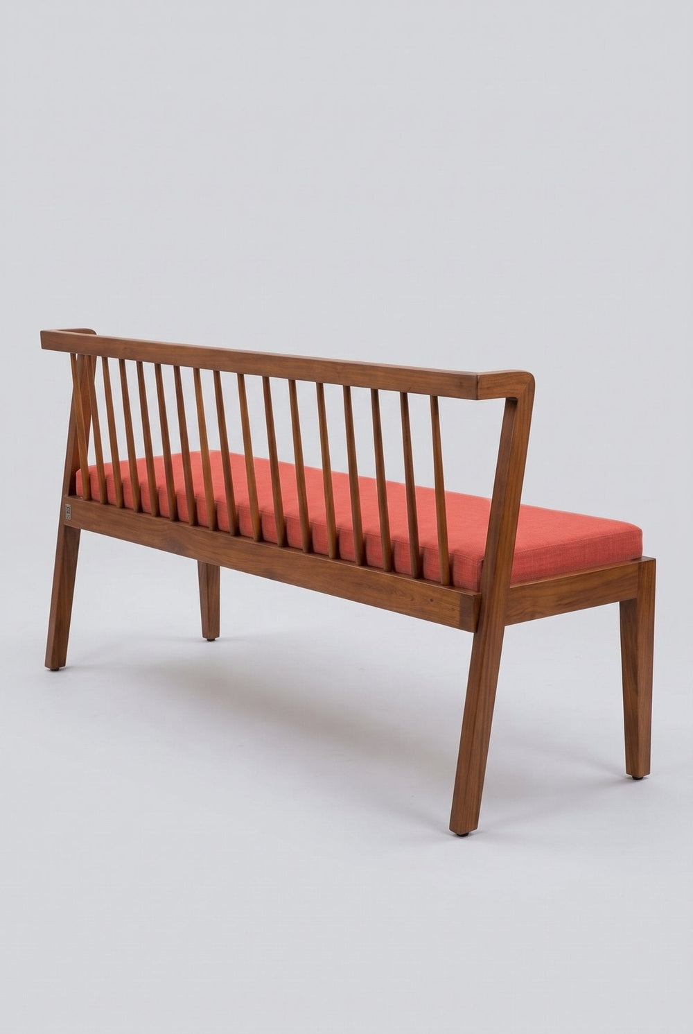 Upholstered Bundle Nara Bench in Raffia Red Pepper Fabric