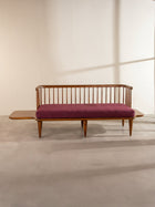 Nara Sofa in Raffia Plum Red Fabric
