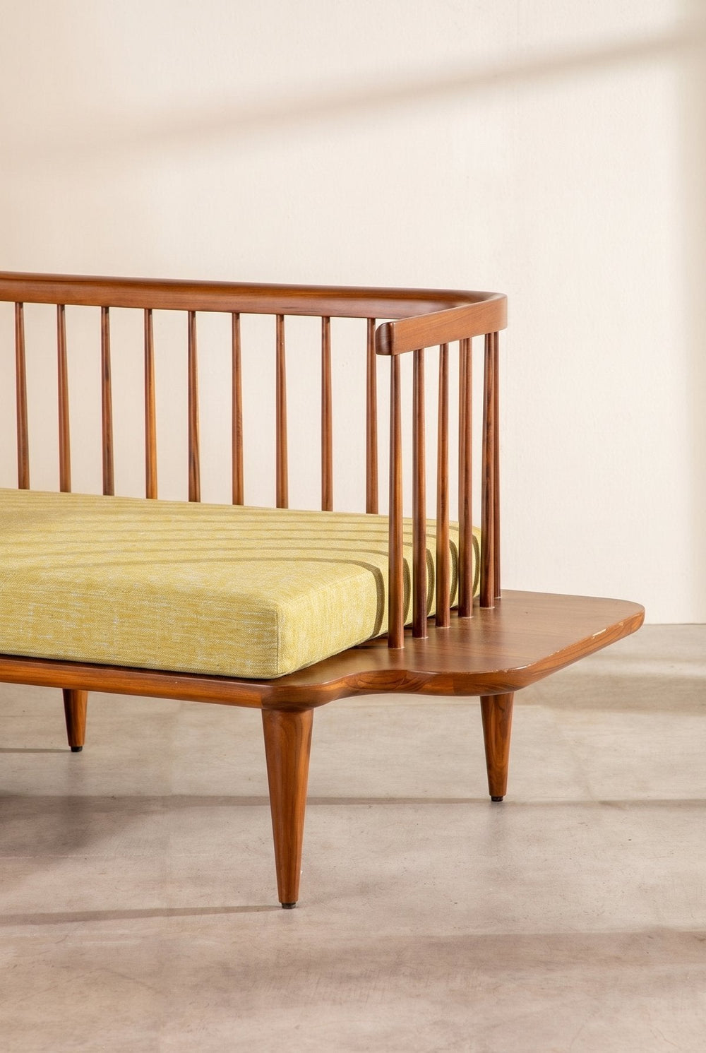 Upholstered Bundle Nara Sofa in Solid Twisted Herbal Green Fabric