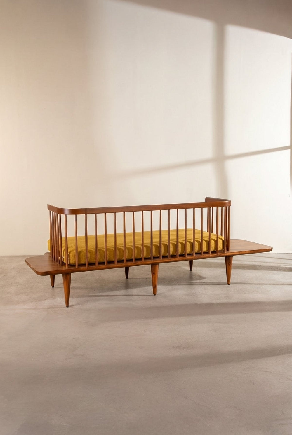 Upholstered Bundle Nara Sofa in Solid Twisted Mustard Fabric