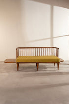 Nara Sofa in Solid Twisted Mustard Fabric