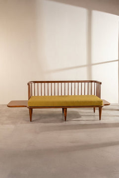 Upholstered Bundle Nara Sofa in Solid Twisted Mustard Fabric
