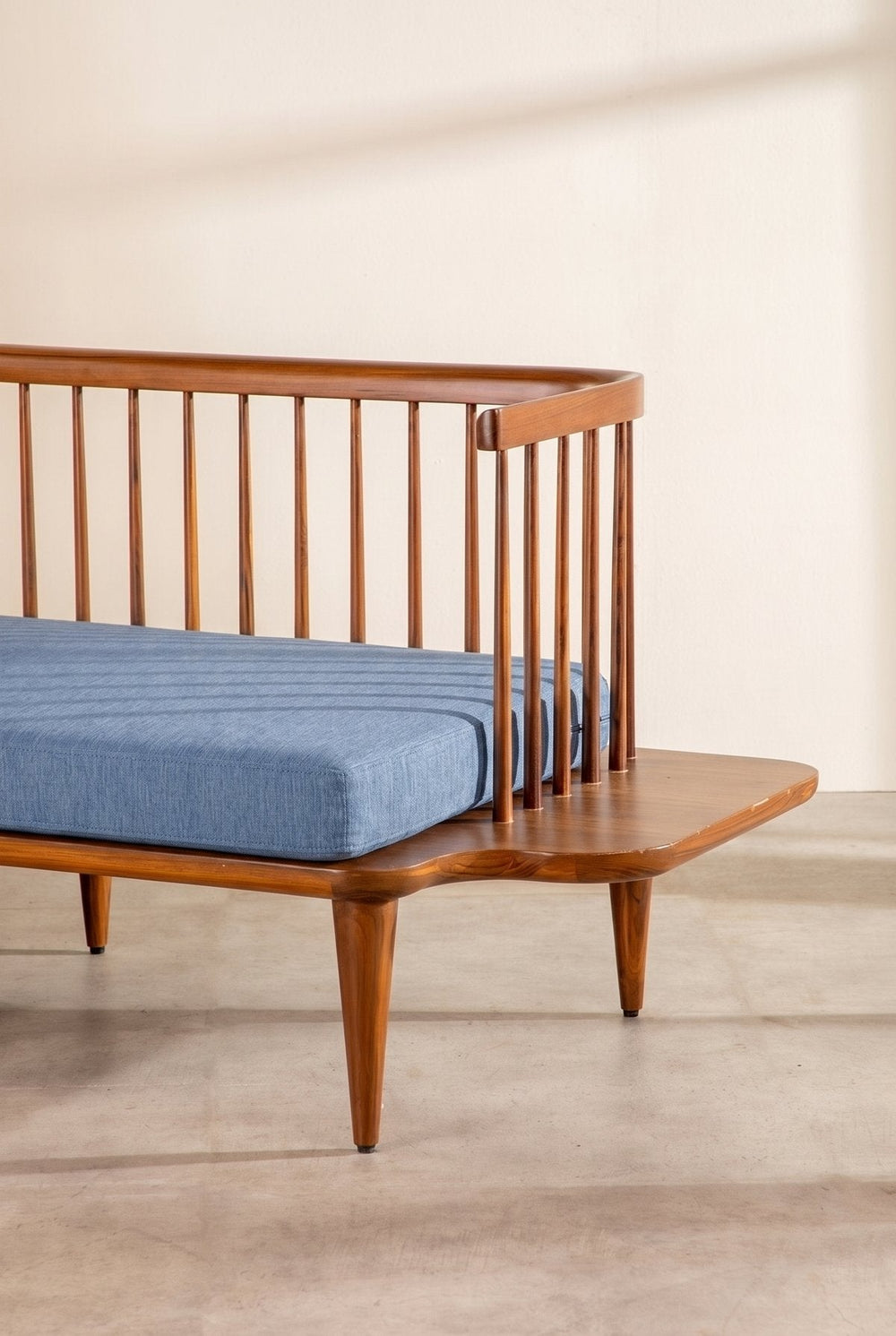 Upholstered Bundle Nara Sofa in Solid Twisted Water Blue Fabric