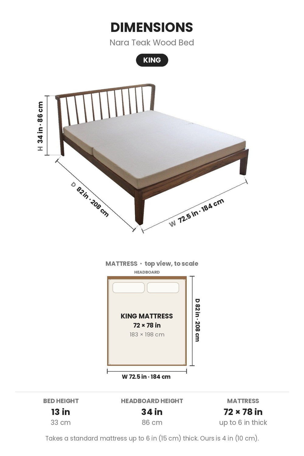 BEDS Nara Teak Wood Bed