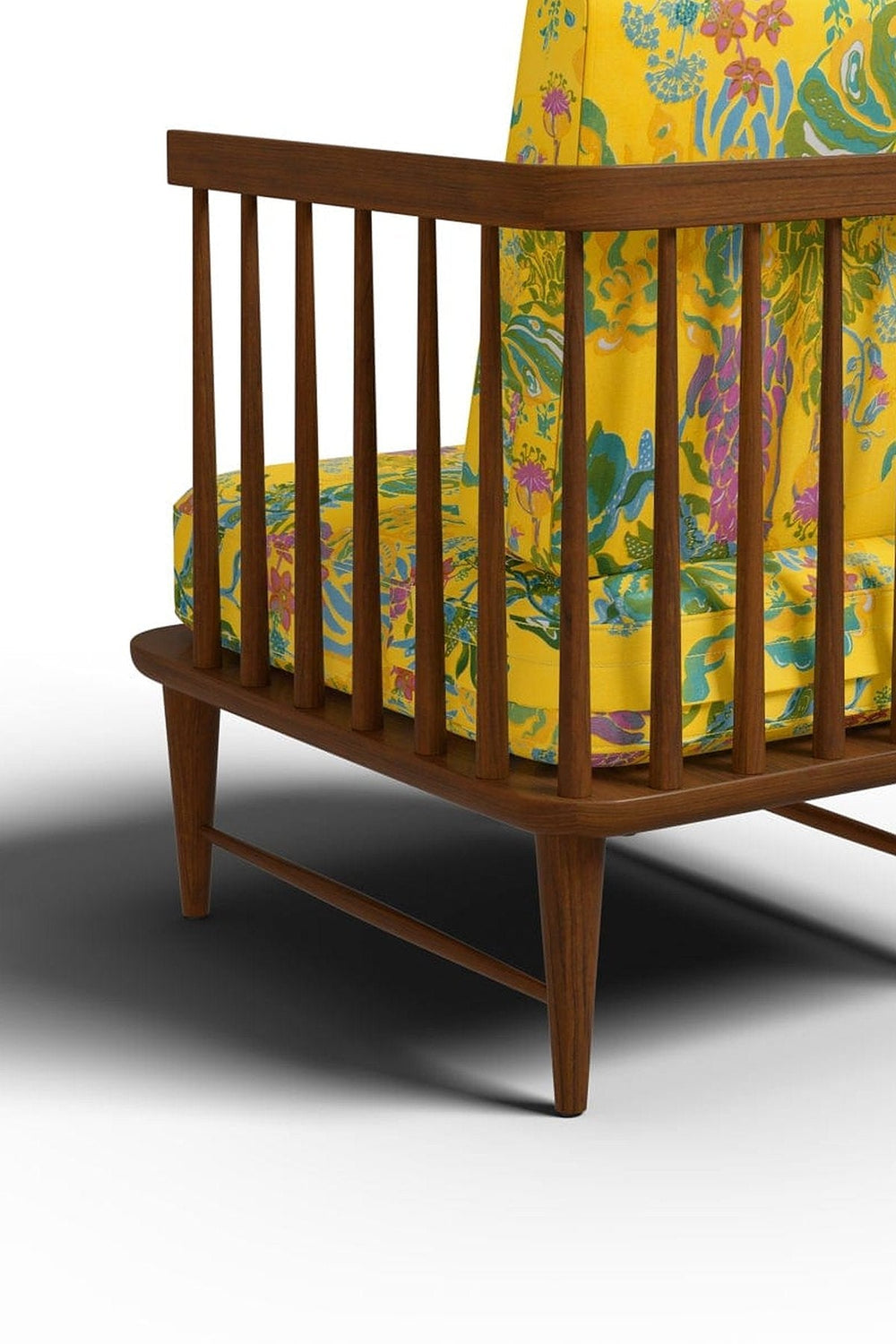 Upholstered Bundle Nara Accent Chair in Kachnar Yellow Fabric