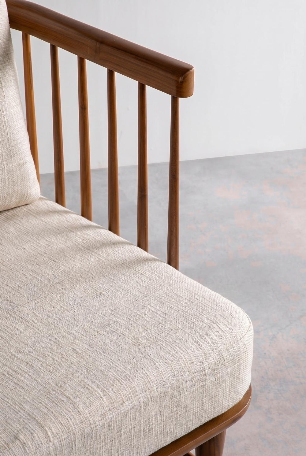 Upholstered Bundle Nara Accent Chair in Raffia Ecru Fabric