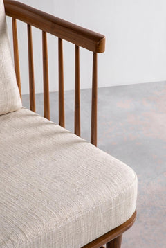 Upholstered Bundle Nara Accent Chair in Raffia Ecru Fabric