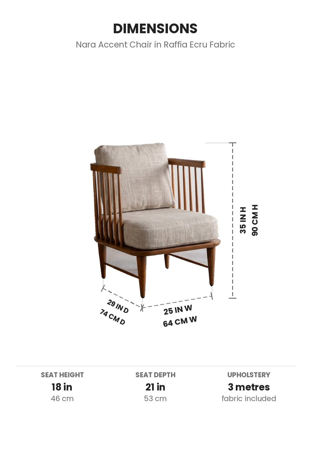 Upholstered Bundle Nara Accent Chair in Raffia Ecru Fabric