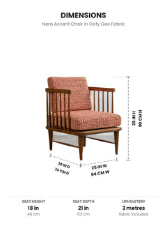 Upholstered Bundle Nara Accent Chair in Ooty Geo Fabric