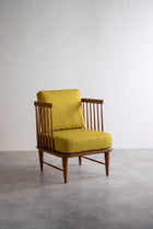 Nara Accent Chair in Solid Twisted Mustard Fabric