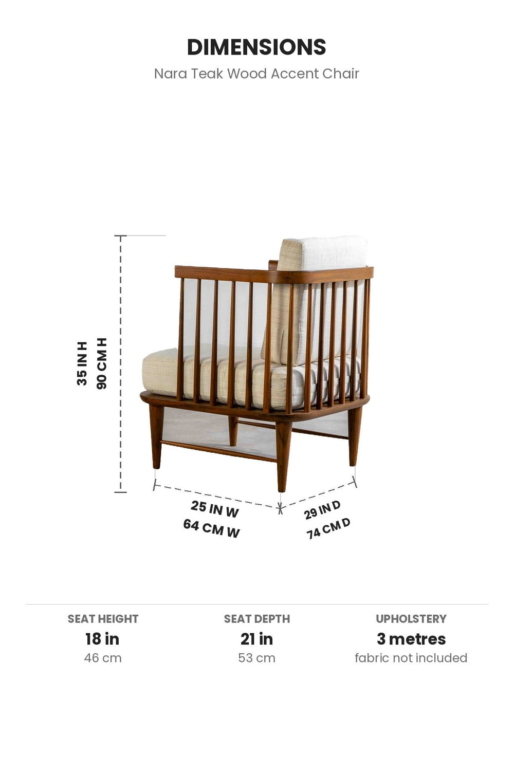 ARMCHAIRS & ACCENTS Nara Teak Wood Accent Chair