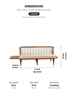 Upholstered Bundle Nara Sofa in Chasing Monsoon Fabric
