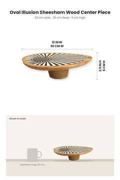 DECORATIVE CENTERPIECES Oval Illusion Sheesham Wood Center Piece