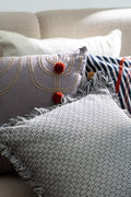 SOLID & TEXTURED CUSHIONS Nilgiri Black and White Cushion Cover (46 X 46 Cm)