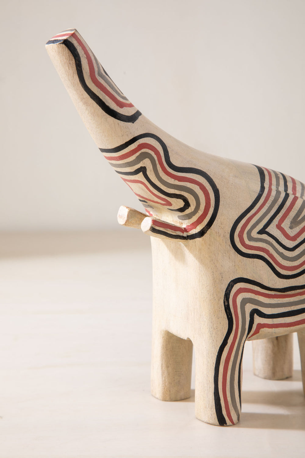 FIGURINES Nomad Trumpeter Mango Wood Figurine (Washed White)