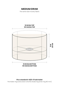 LAMPSHADES Solid Medium Drum Lampshade (Off White)