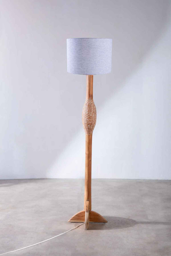 Lighting Bundle Orbit Floor Lamp with Solid Drum Lampshade (Blue)